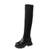 Stretch Knit Thigh-High Boots